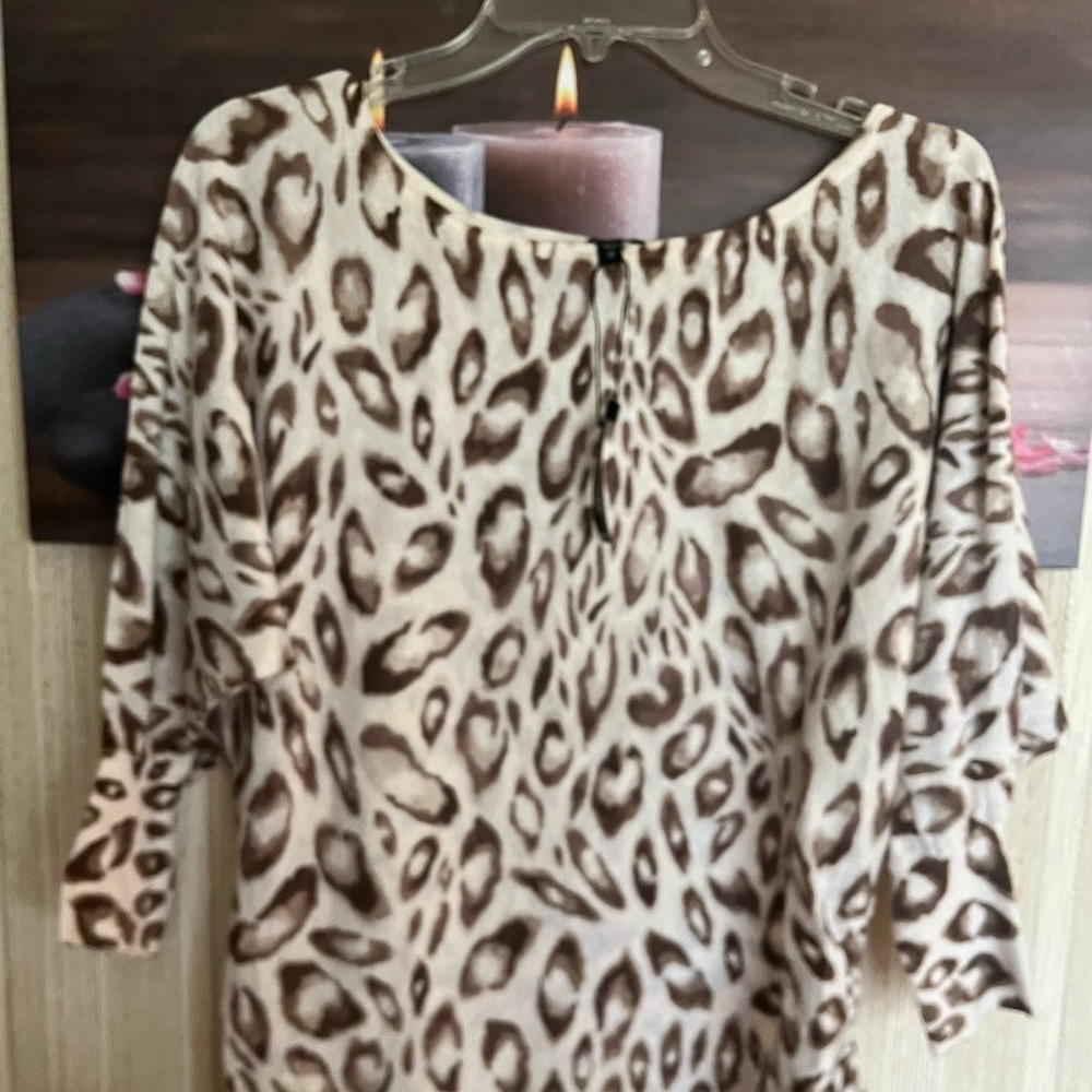 2-Express Cream Leopard Print Sweaters /Size Medium NWT